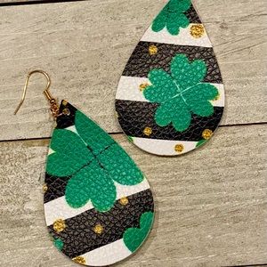 Faux Printed Leather Earrings